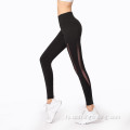 Leggings fan swarte mesh-panne gym